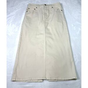 Banana Republic Skirt Womens Size 0 Ivory Pencil Midi Denim Washwell NWT